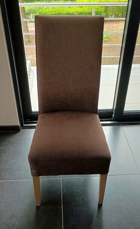 6 eetkamerstoelen, Ophalen, Gebruikt, Stof