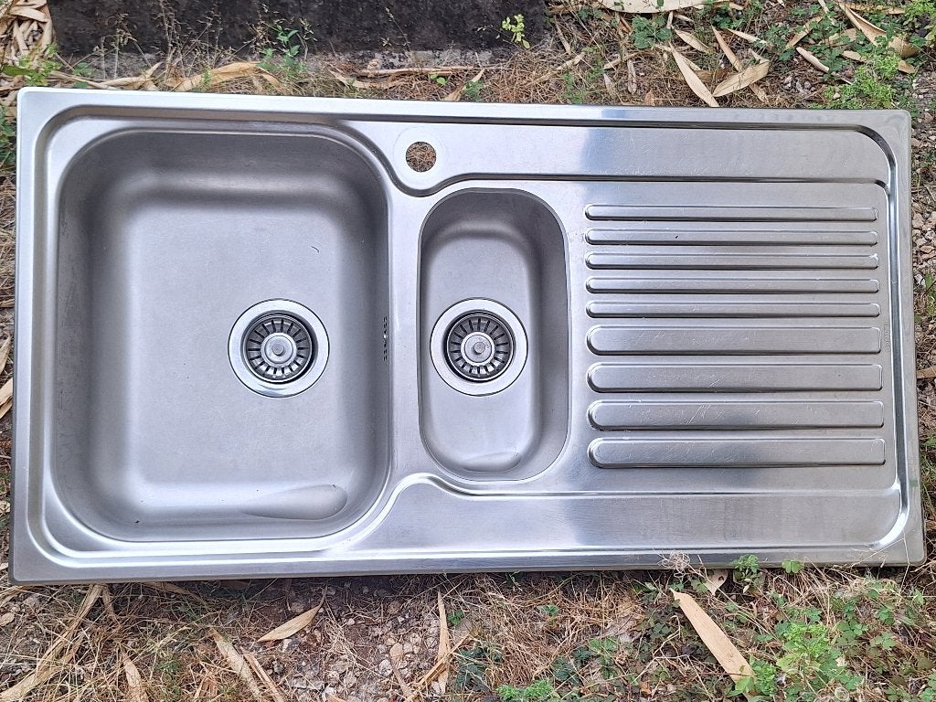 Evier Inox, Enlèvement, Comme neuf, 50 à 75 cm, 50 à 100 cm