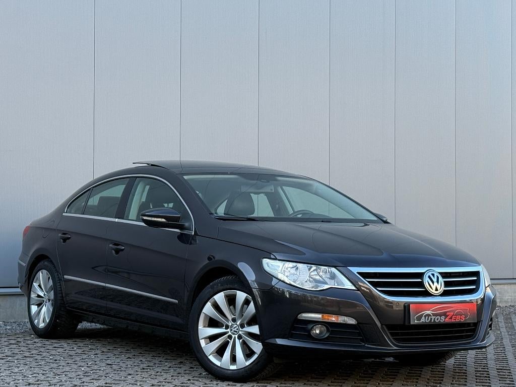 Volkswagen Passat CC 2.0 TDi DSG Opendak Cruise ParkSensor, Auto's, Zwart, 4 cilinders, Zwart, Leder