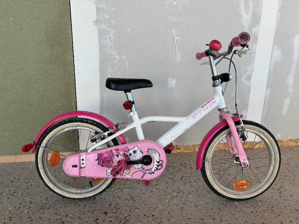 meisjesfiets 16 inch, Frein sur jante, Enlèvement ou Envoi, B,twin, Utilisé