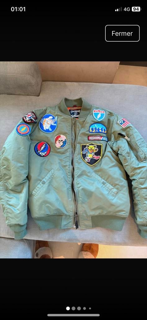 Bomber Schott Grateful Dead M, Vêtements | Hommes, Enlèvement ou Envoi, Comme neuf