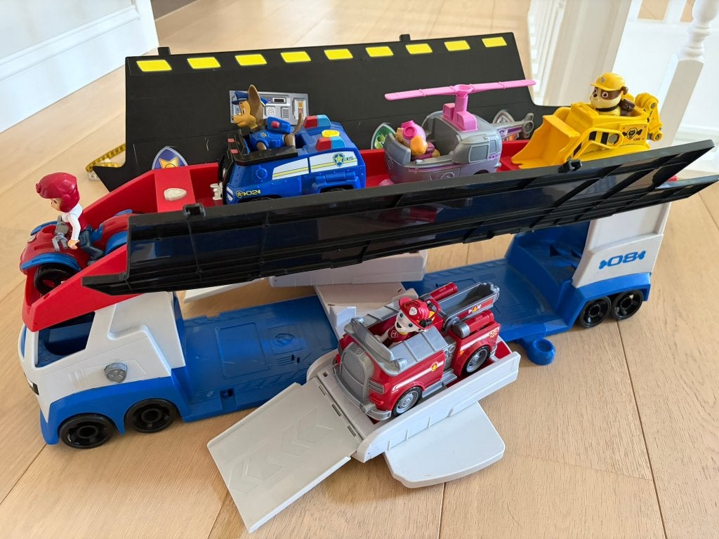 Paw Patrol patroller ca 80 cm inclusief 5 autootjes, Ophalen