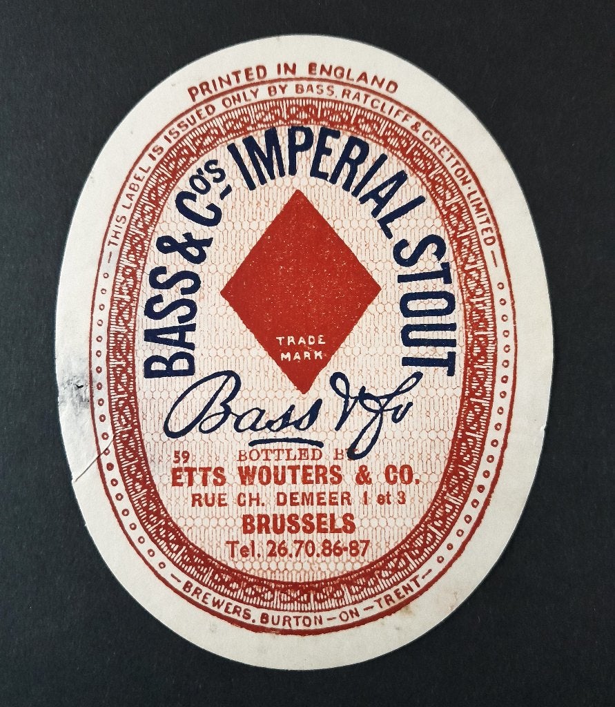 Etiquette. Bass & Co. Wouters . Bruxelles., Envoi, Utilisé, Autres types, Autres marques