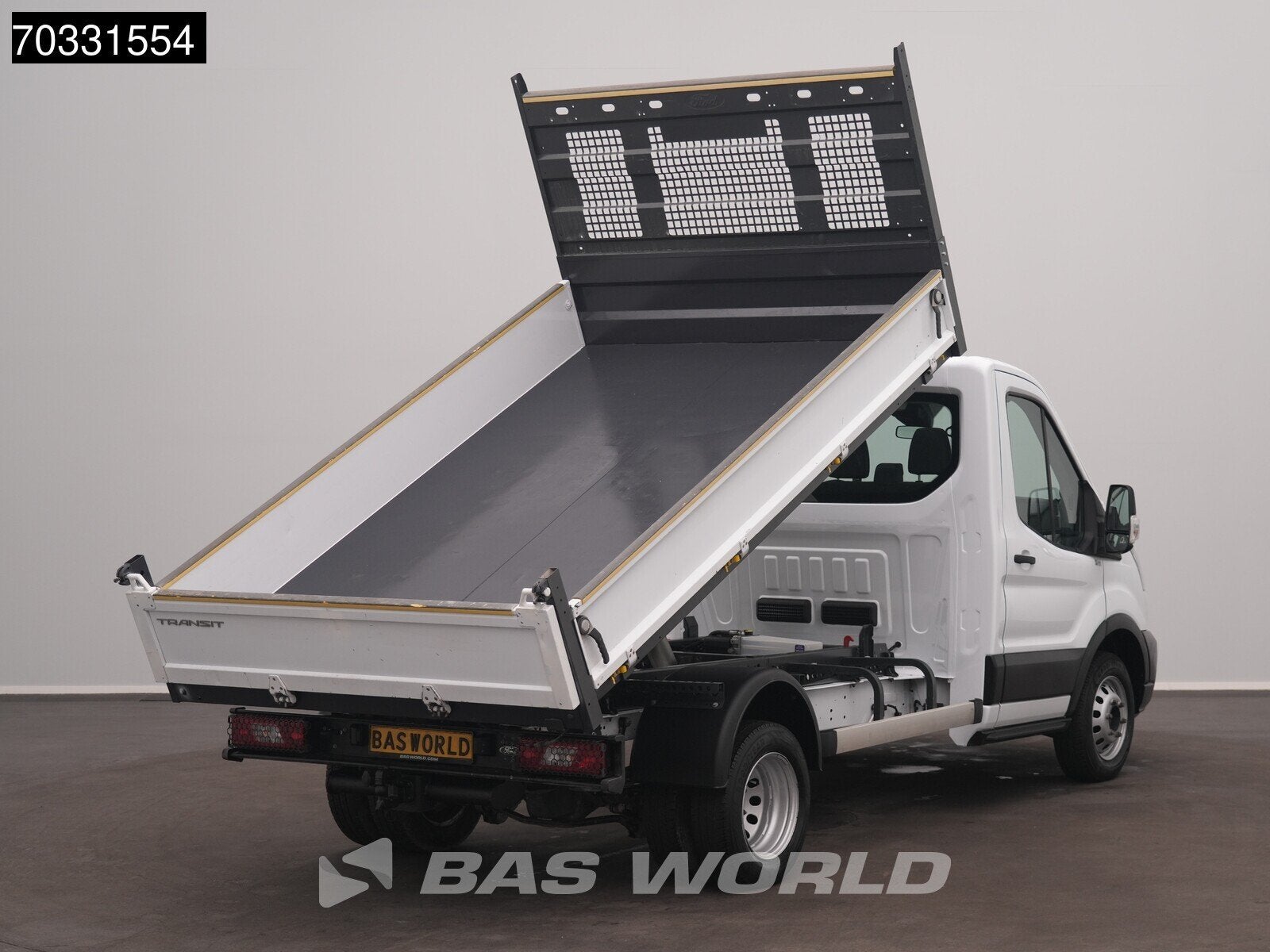 Ford Transit 165pk Kipper Dubbellucht 3,5t Trekhaak Airco Eu, Stof, 4 cilinders, Wit, Bedrijf