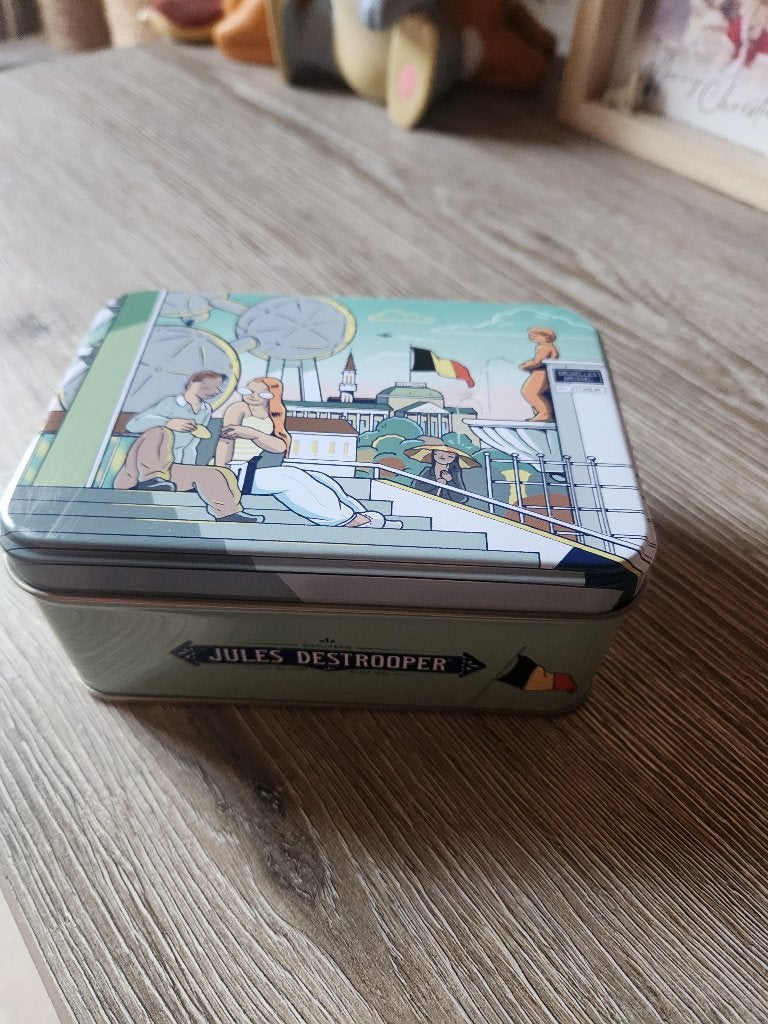 2 blikken dozen jules destrooper samen 1,50 euro, Enlèvement ou Envoi, Biscuits