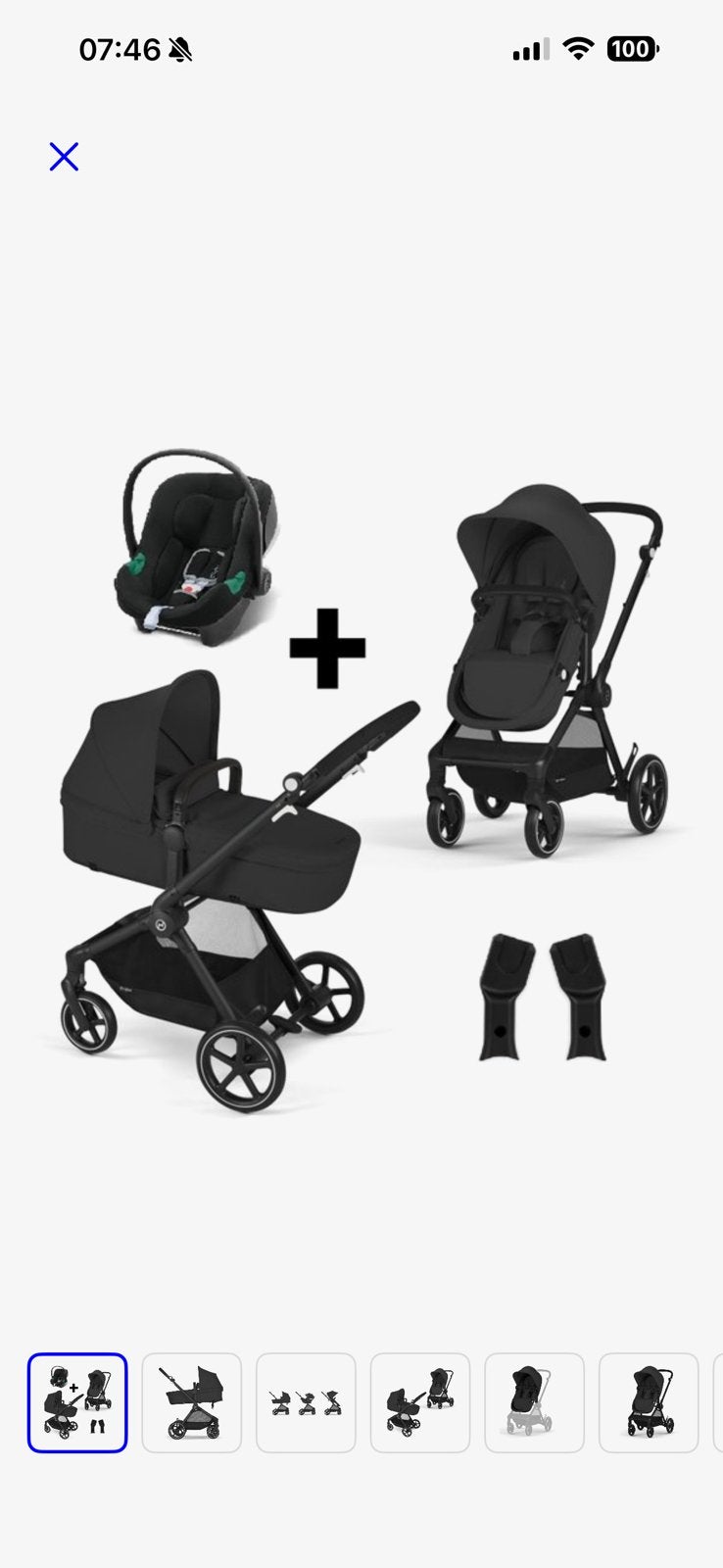 Poussette 3-en-1 Cybex – Très bon état, Enfants & Bébés, Enlèvement ou Envoi, Comme neuf, Poussette