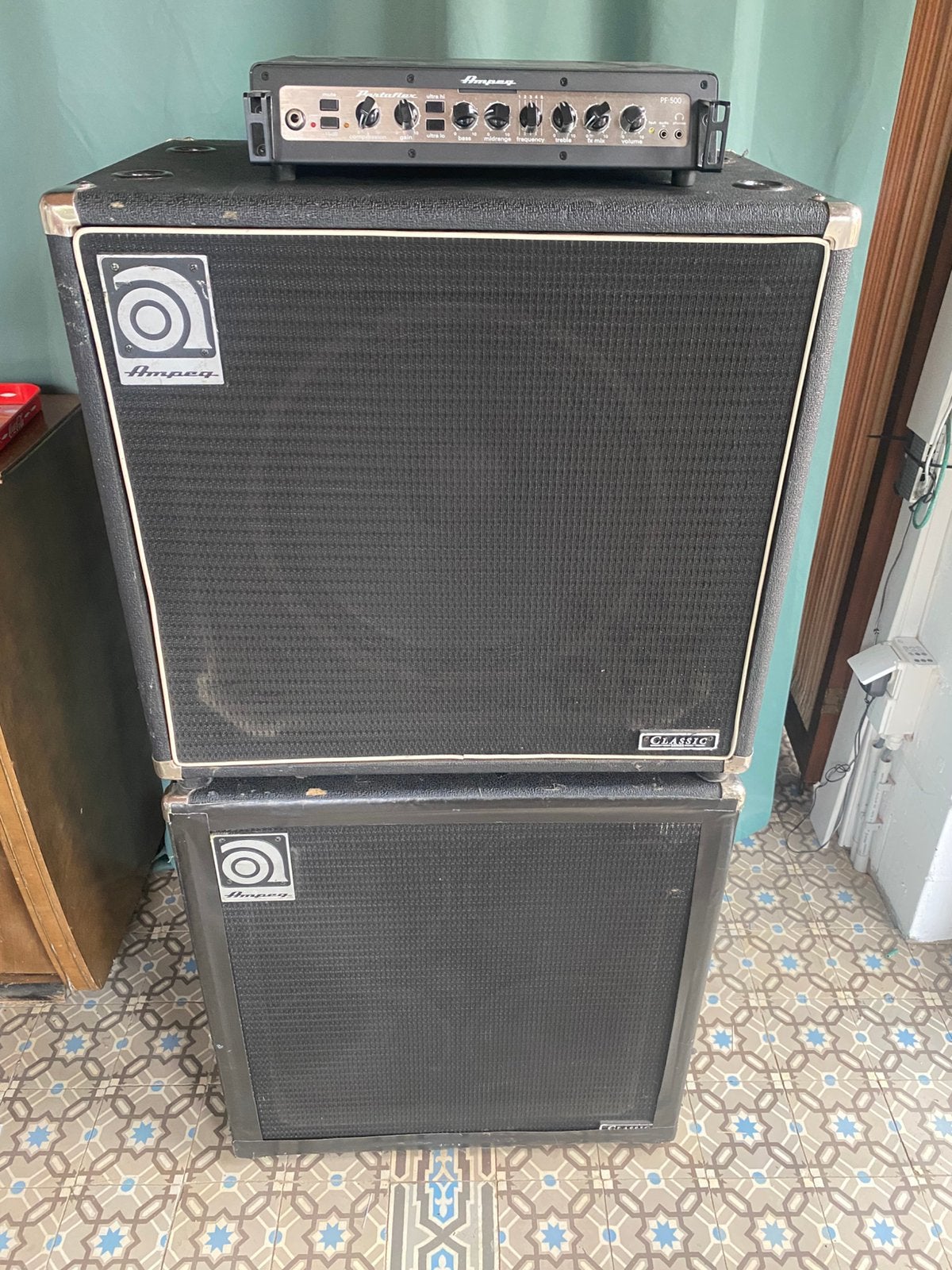 Ampeg basstack -versterker +4x10  +1x15, Musique & Instruments, Enlèvement, Utilisé, Guitare basse, 100 watts ou plus