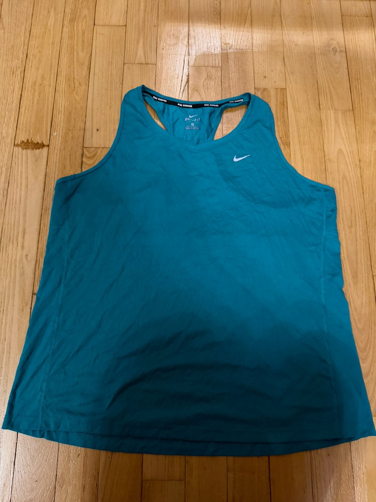Nike Dri-FIT Turkooisblauwe tanktop voor hardlopen, maat 2XL, Ophalen of Verzenden, Zo goed als nieuw, Blauw