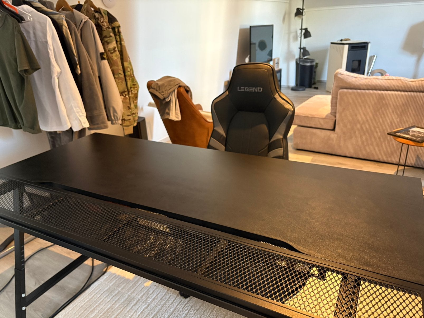 Gaming Bureau met stoel, Maison & Meubles, Bureaux, Industriel, Enlèvement, Comme neuf, Noir