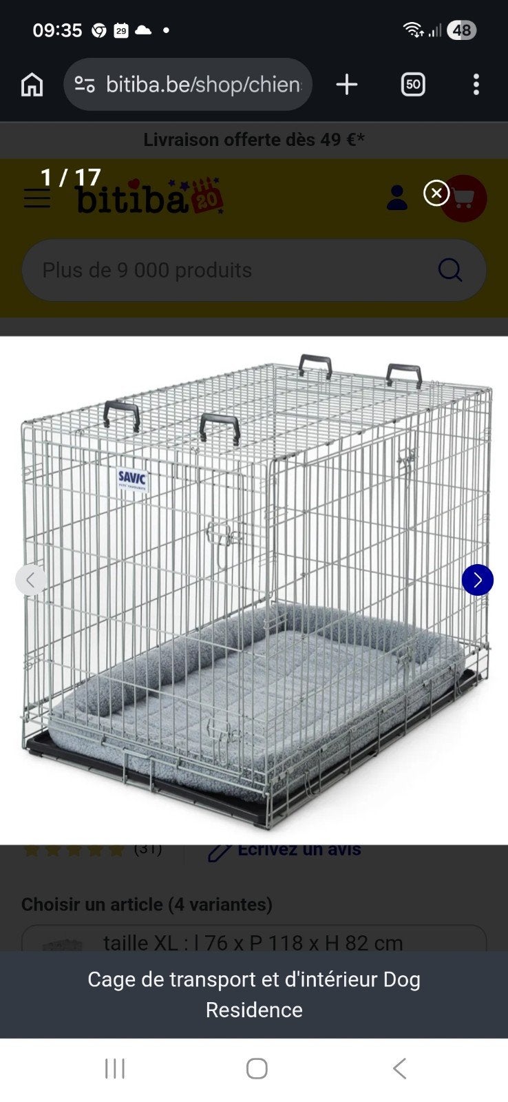 cage pour chien XL, Enlèvement, Comme neuf