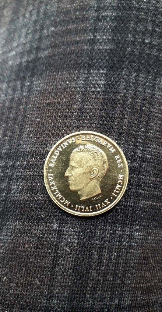 Gouden munt 25 jaar Koning Boudewijn 1976, Losse munt, Goud, Goud, Ophalen of Verzenden