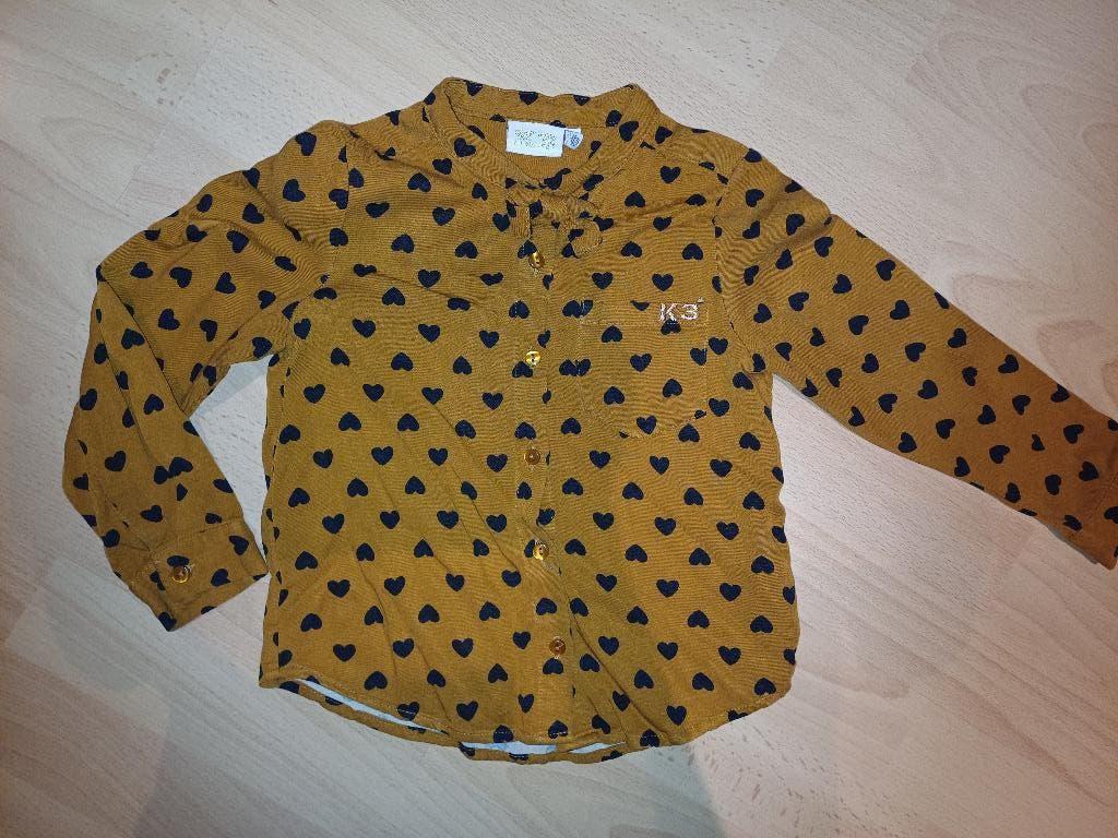 K3 bruin bloesje met hartjes - maat 110, Kinderen en Baby's, Kinderkleding | Maat 110, Zo goed als nieuw, Meisje, Shirt of Longsleeve