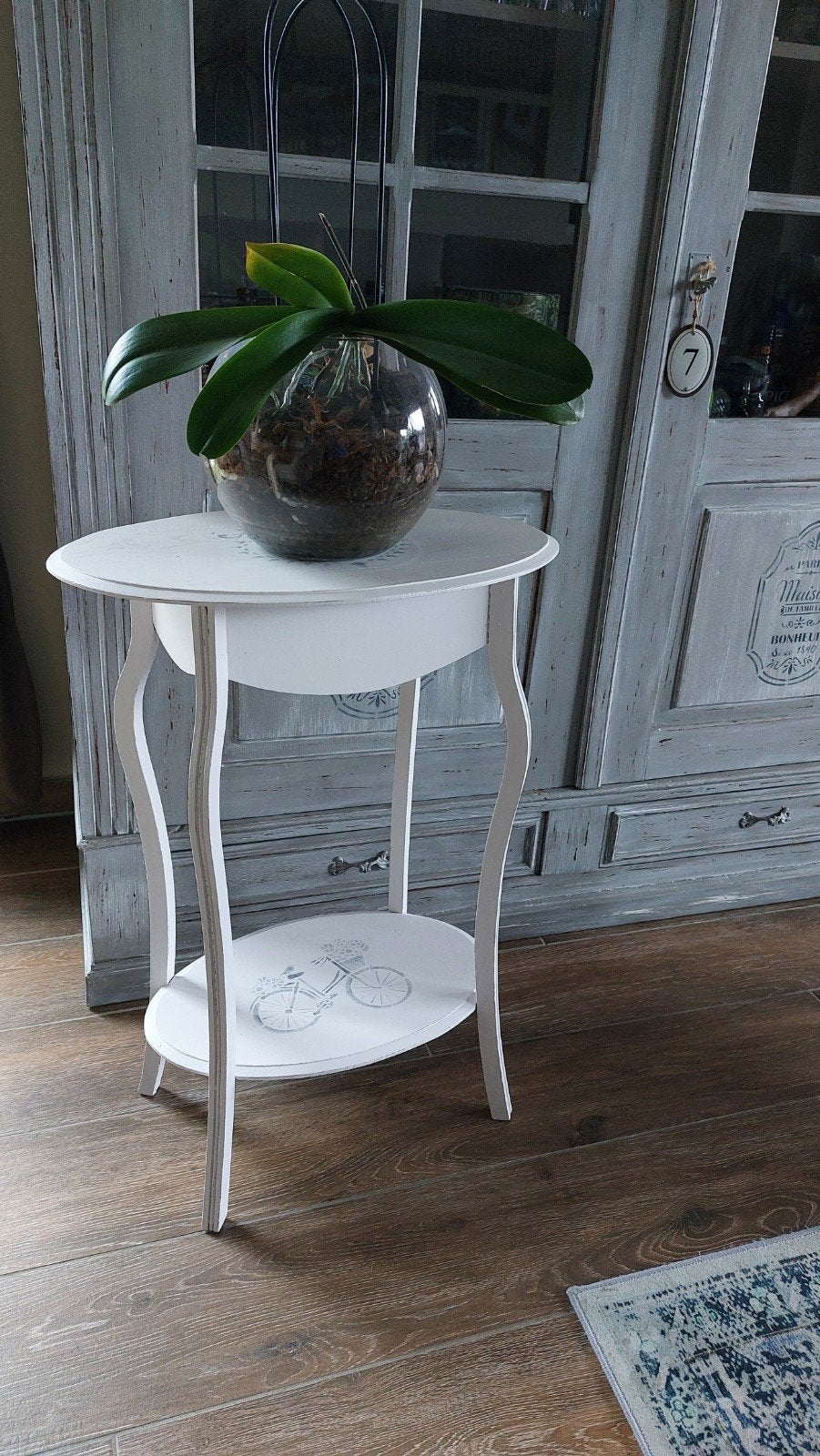 Guéridon style Shabby chic, Maison & Meubles, Enlèvement, Ovale