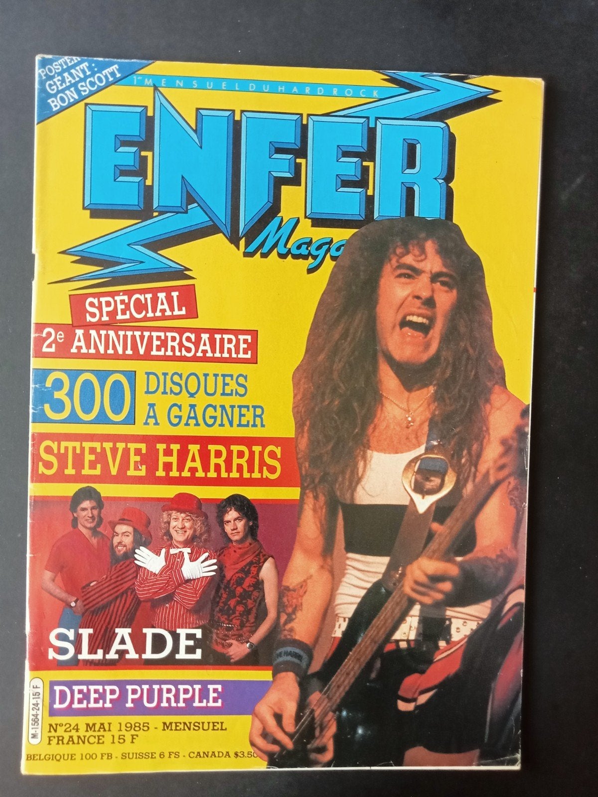 Iron Maiden, Steve Harris.Frans tijdschrift 1985, Ophalen of Verzenden
