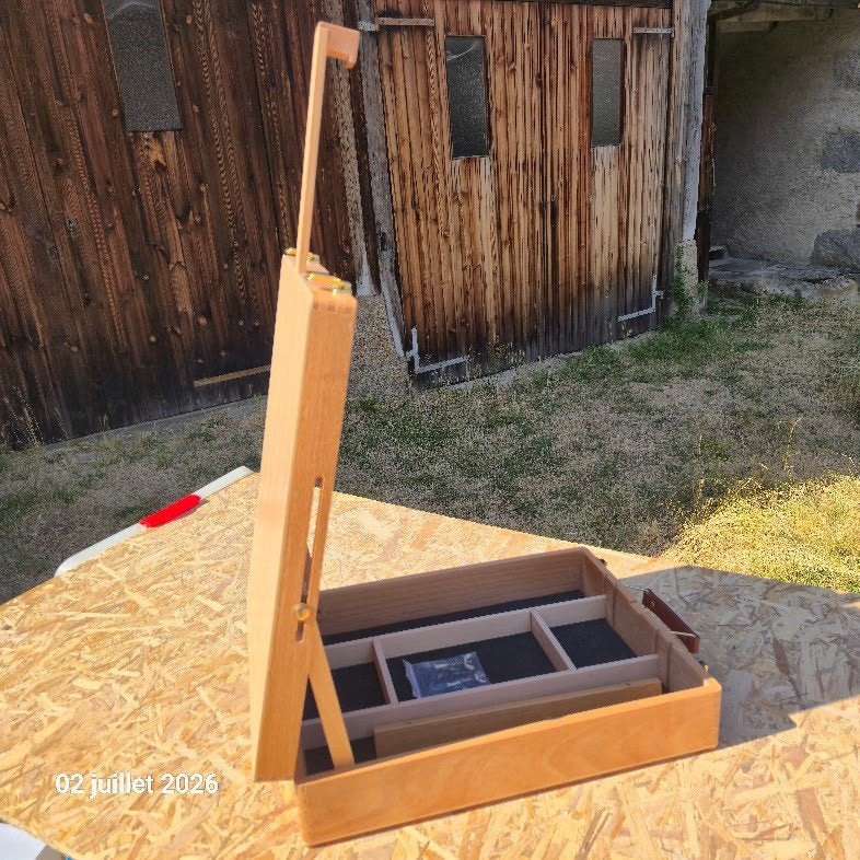 Boite chevalet de table en bois de qualité, peinture dessin, Envoi, Neuf, Chevalet