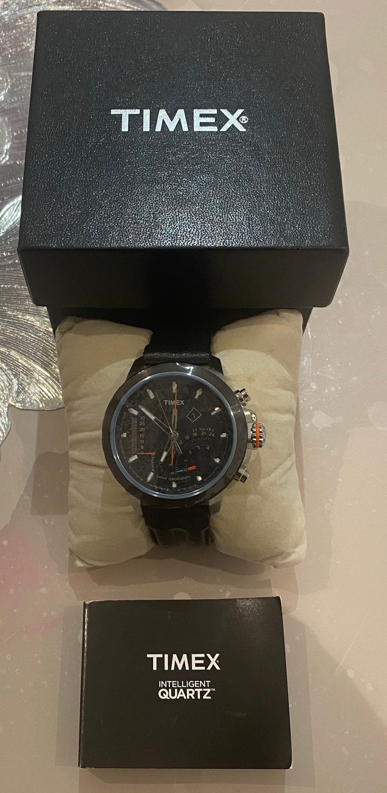 Timex Intelligent Quartz T2P274 – Neuve avec boîte et papi, Autres marques, Cuir, Acier, Enlèvement