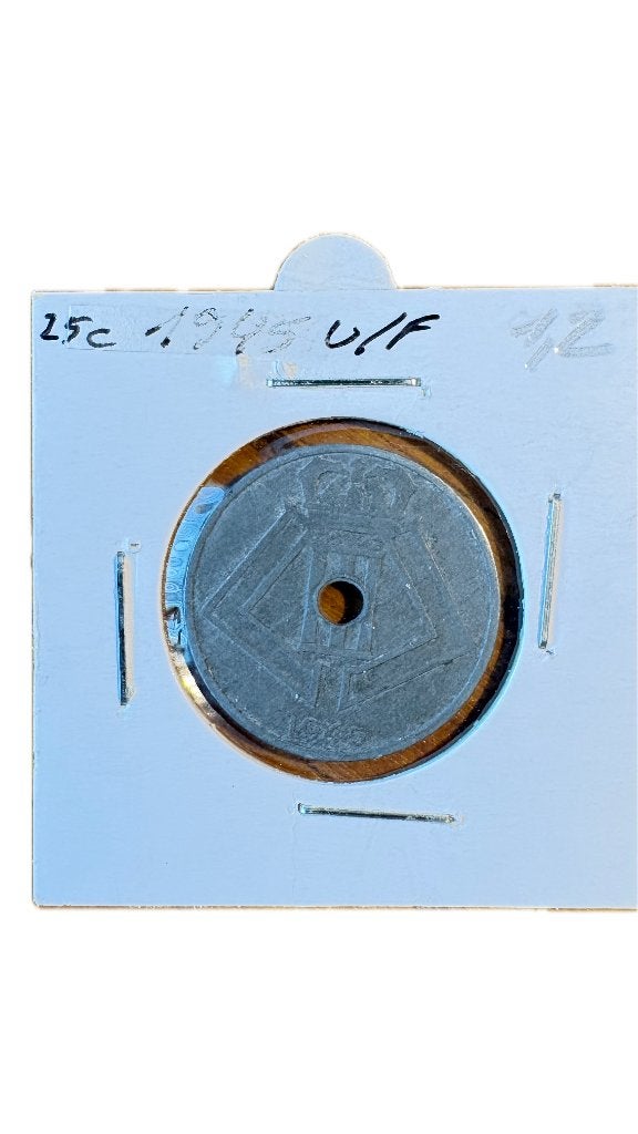 LEOPOLD III: 25c 1945VF, Postzegels en Munten, Ophalen of Verzenden