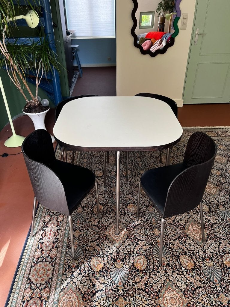 Ikea fusion eettafel set, Ophalen, Zo goed als nieuw, Vintage, designer, ikea, collectable, midcentury,, 4 tot 6 stoelen