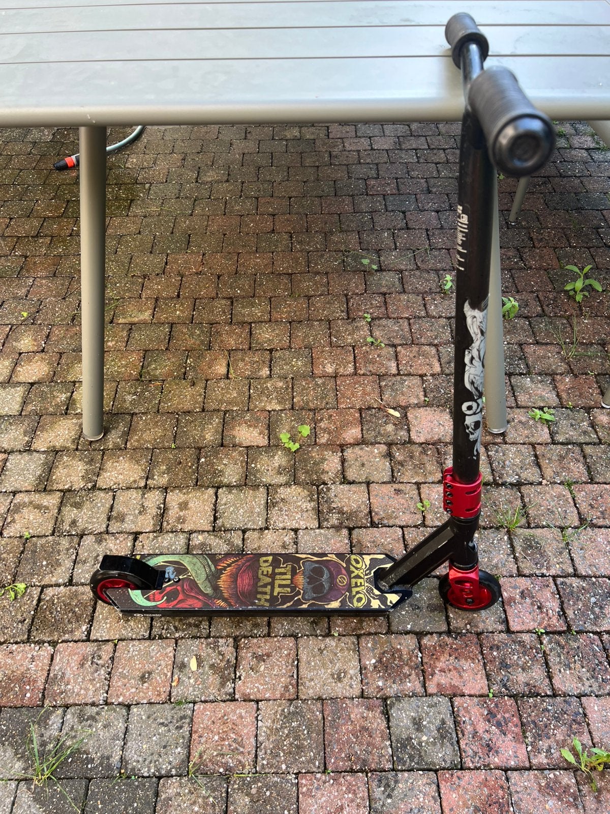 MF1.8+ ZWART ROOD 2018 scooter oxelo, Fietsen en Brommers, Ophalen, Gebruikt, Gewone step