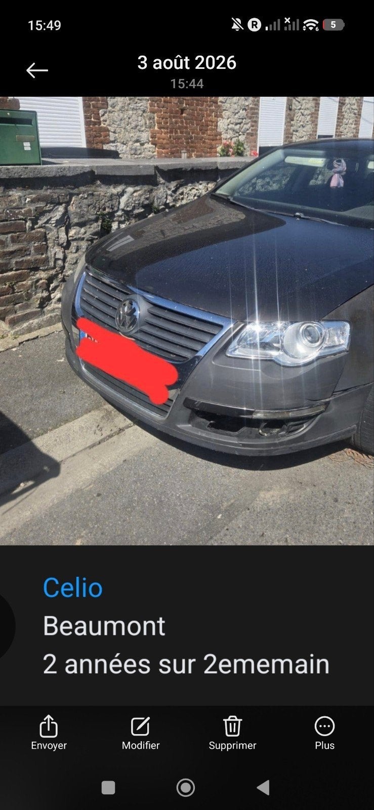 Passat b6, Enlèvement