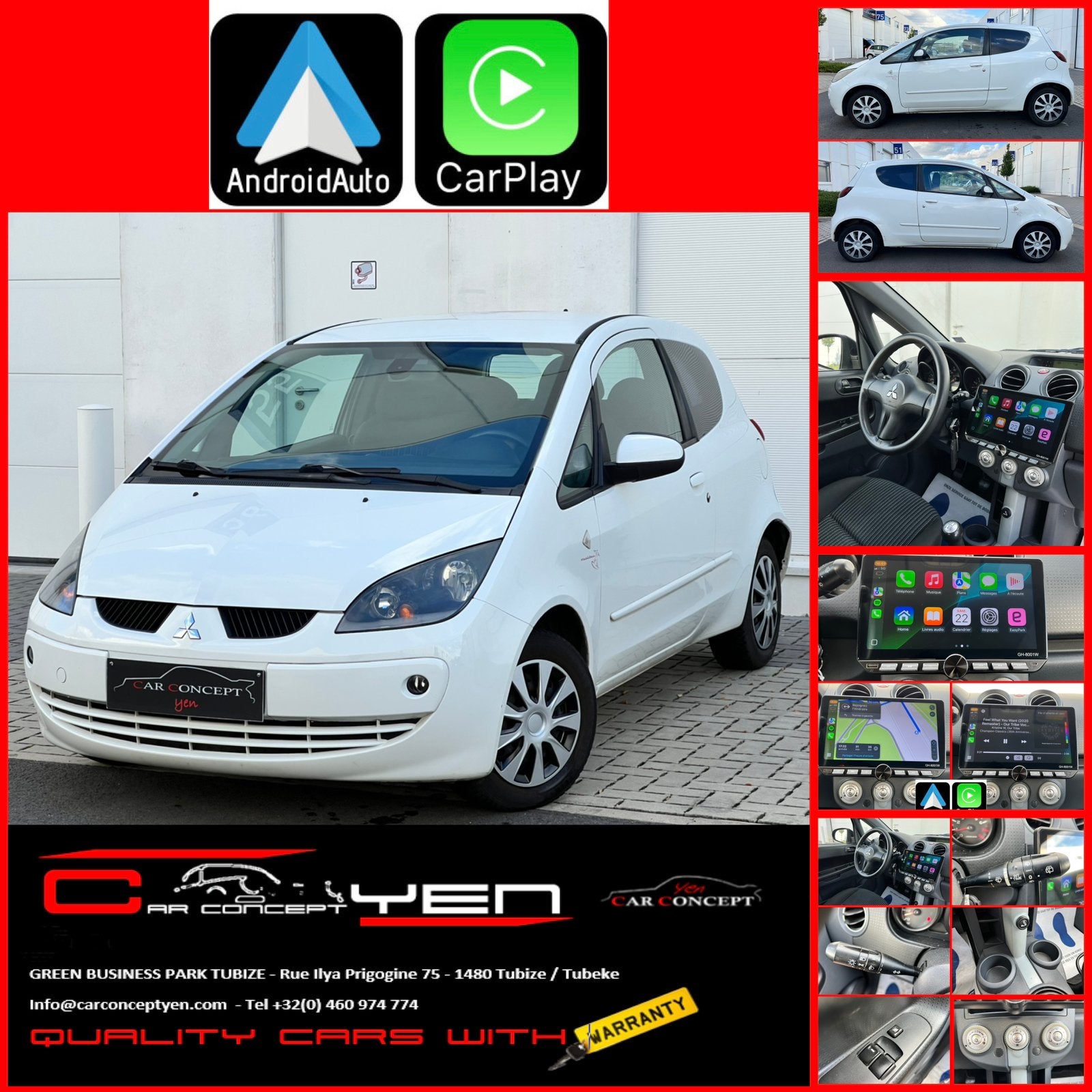 Mitsubishi Colt 1.3i*Motion Plus*CarPlay*Clim*Bluetooth*Navi, Autos, Mitsubishi, 1332 cm³, Achat, Entreprise, Tissu