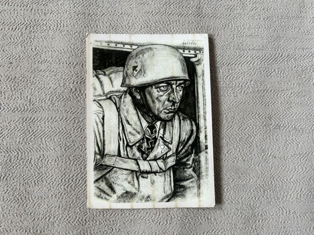 wo2 - Duitse Fallschirmjäger postkaart - Duitse para, Verzamelen, Ophalen of Verzenden, Luchtmacht, Foto of Poster