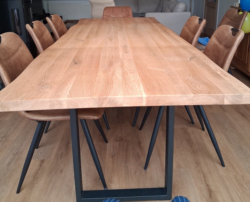 boomstamtafel, Huis en Inrichting, Tafels | Eettafels, Ophalen, Zo goed als nieuw, Rechthoekig