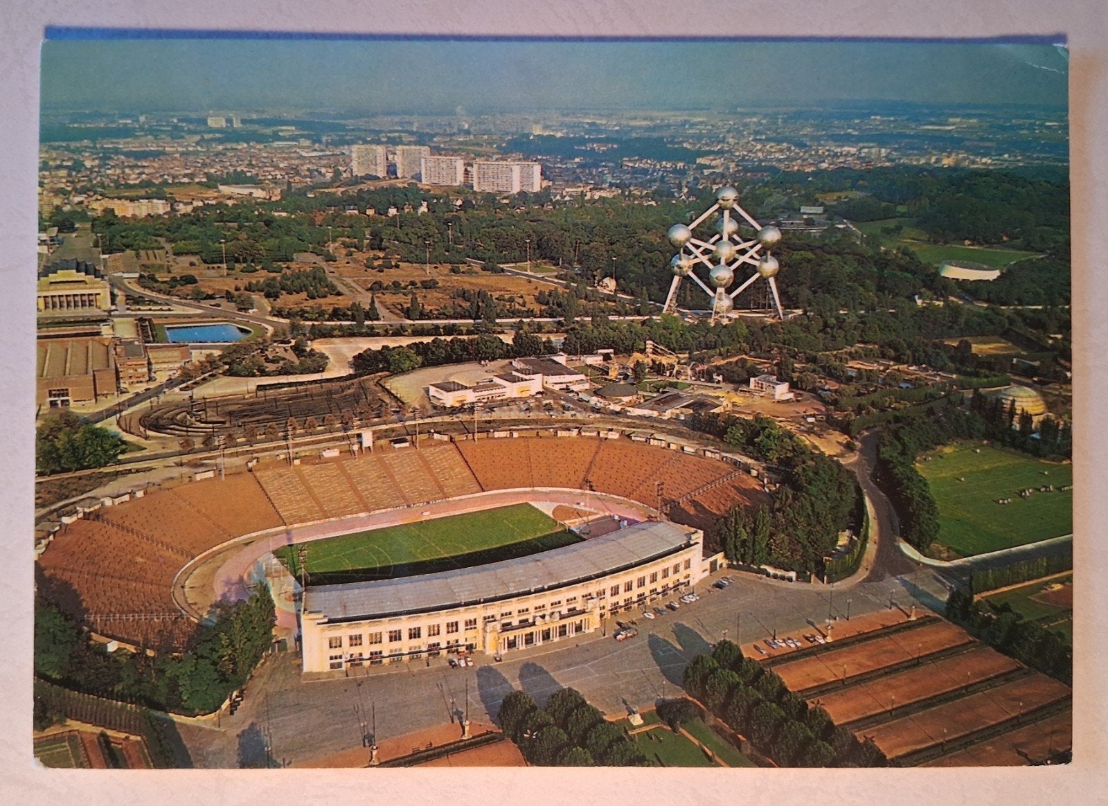 Postkaart De Heysel en Atomium panorama, Verzamelen, Postkaarten | België, Ophalen of Verzenden