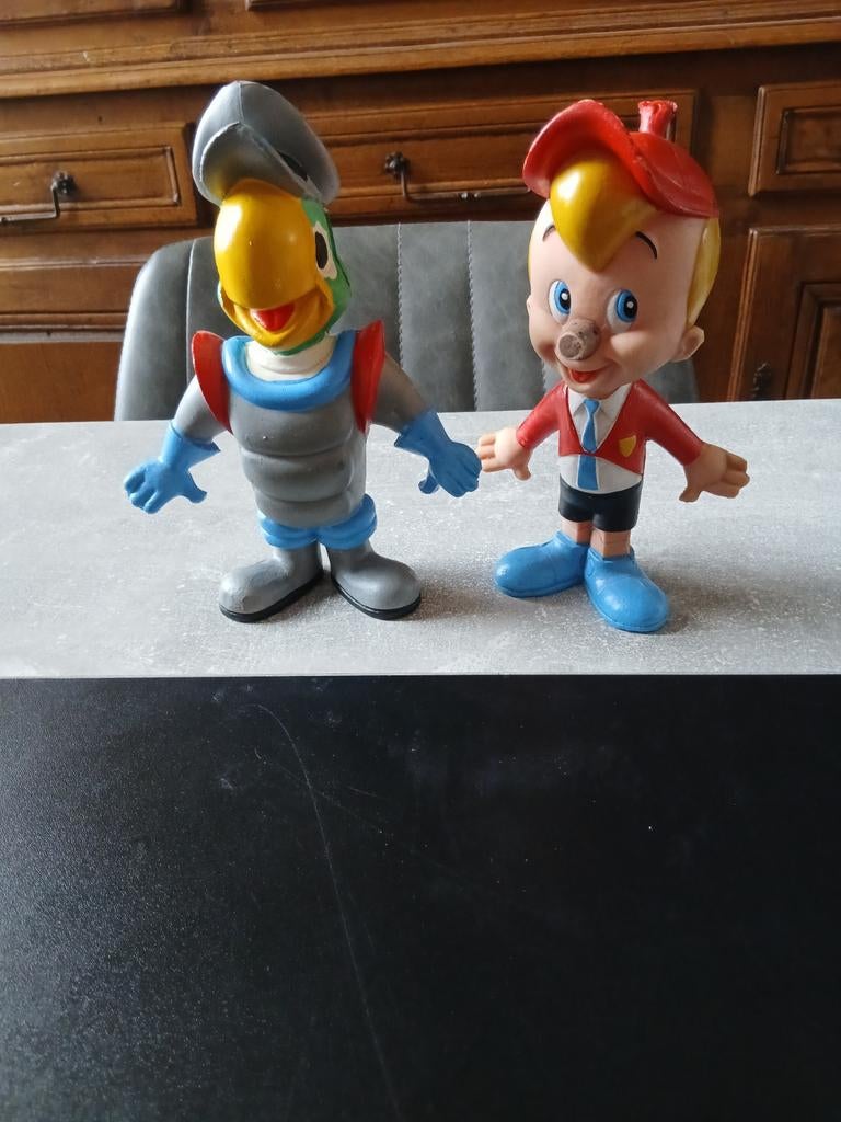 Pinokkio in de ruimte 1965/1970 setje van 2 pieper popjes, Ophalen of Verzenden, Peter Pan of Pinokkio, Gebruikt, Beeldje of Figuurtje