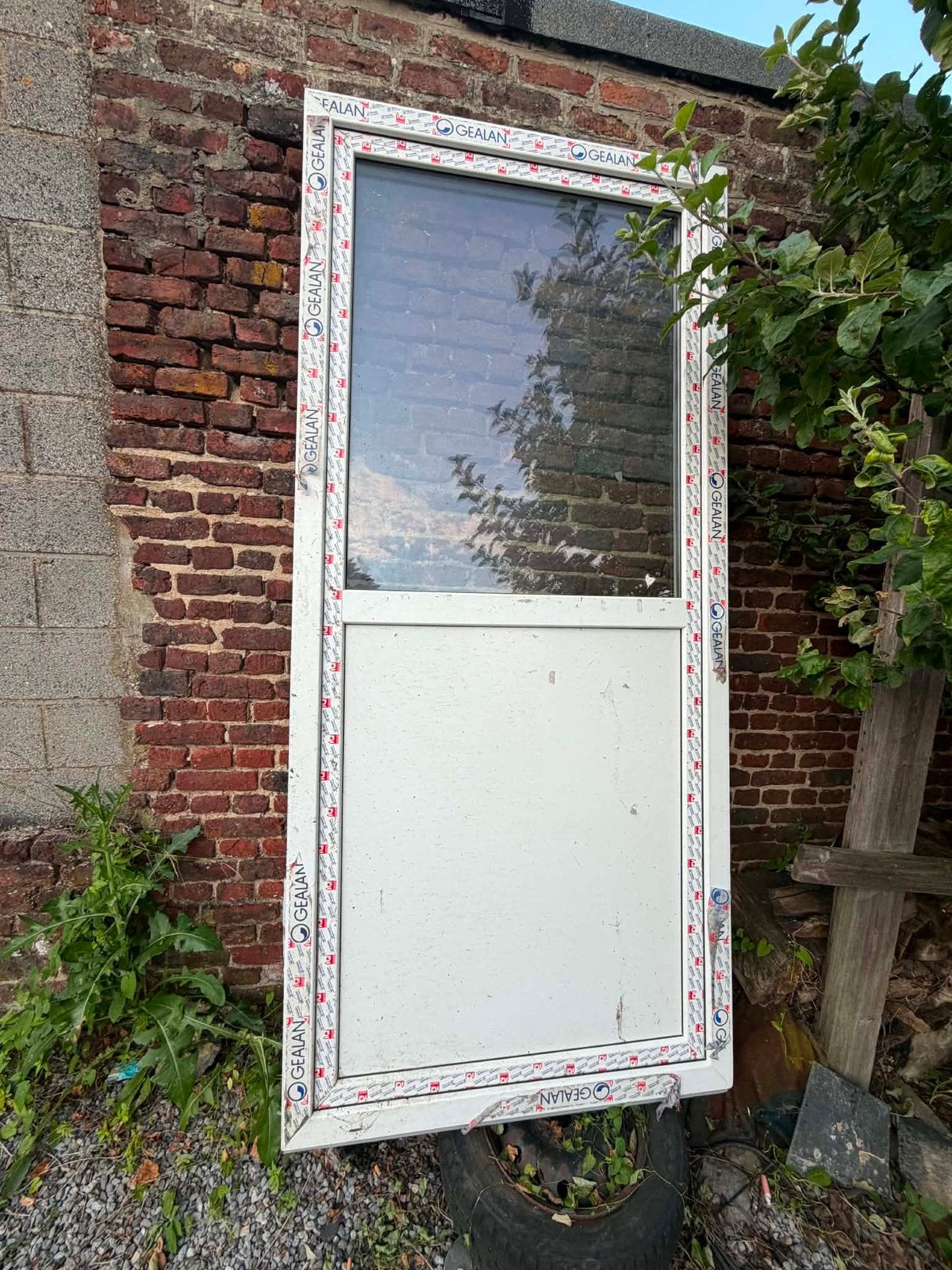 Porte fenetre PVC Blanche NEUVE 242cm sur 110 cm, Enlèvement, Comme neuf