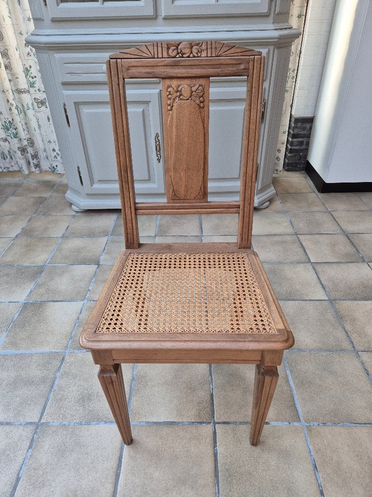 5 mooie stoelen met pitriet zitting, Ophalen, Gebruikt, Bruin, Hout