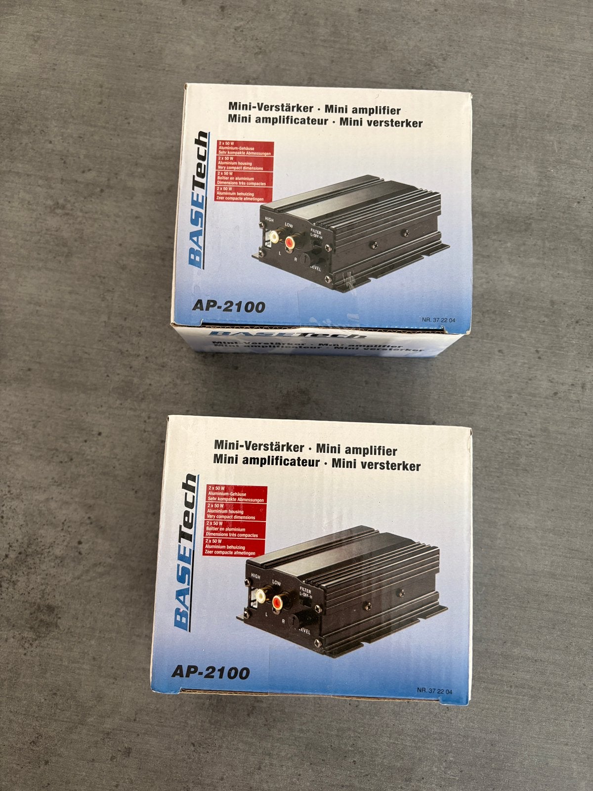 Mini versterker Basetech AP-2100 2x 50W, Ophalen, Nieuw