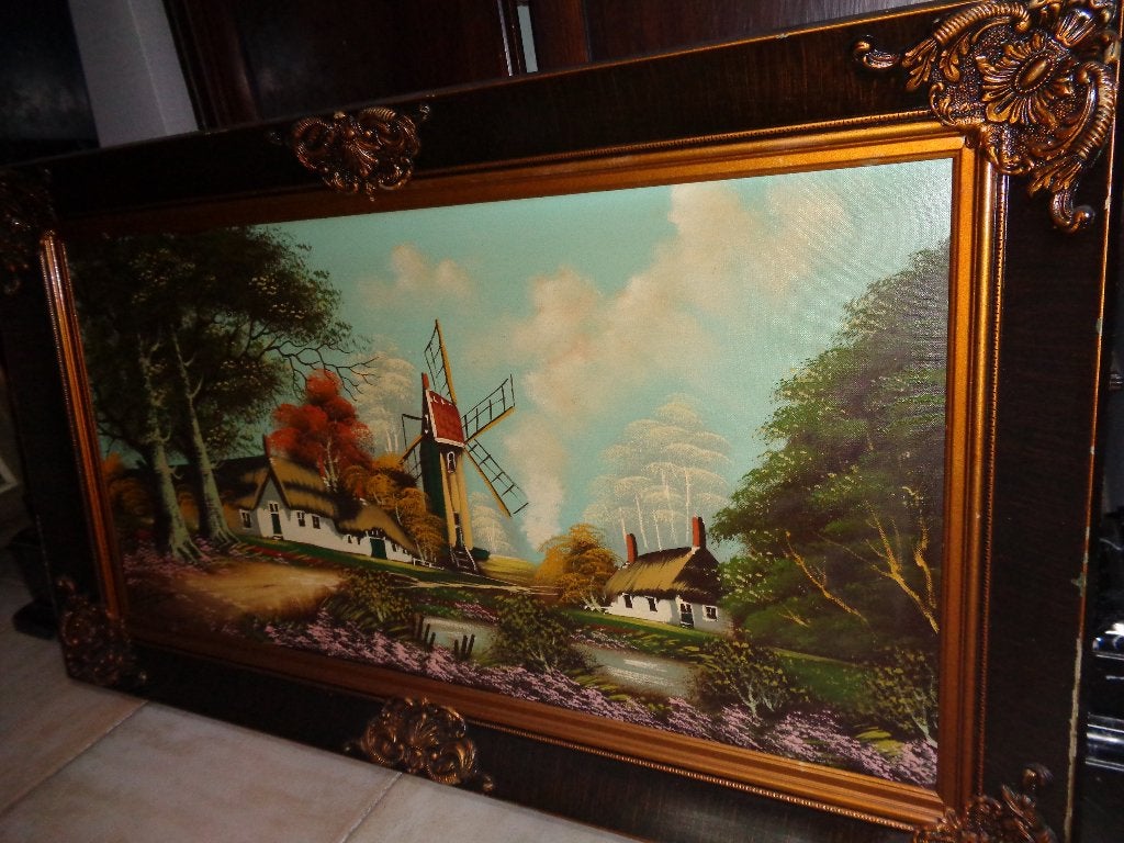 *Belle grande peinture signée avec un très beau cadre, Enlèvement ou Envoi, Cadre spécial, Toile