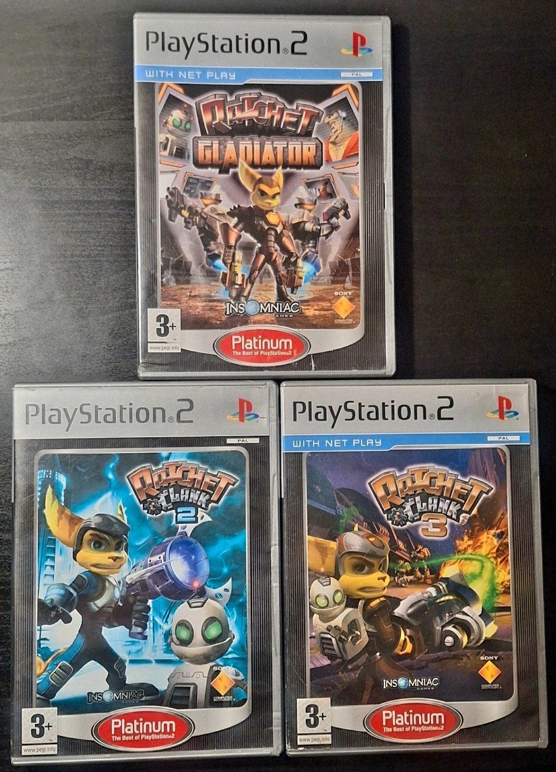 Pack combiné Ratchet & Clank PS2 (3 jeux) : Gladiator, 2 et, Enlèvement ou Envoi