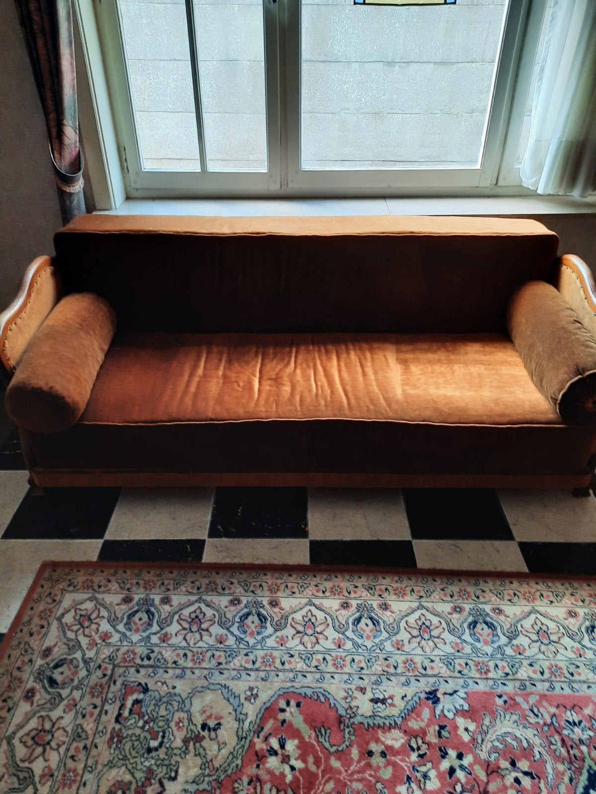 assise, largeur 195 cm, hauteur latérale 74 cm, Enlèvement, Utilisé, Bois, Trois personnes