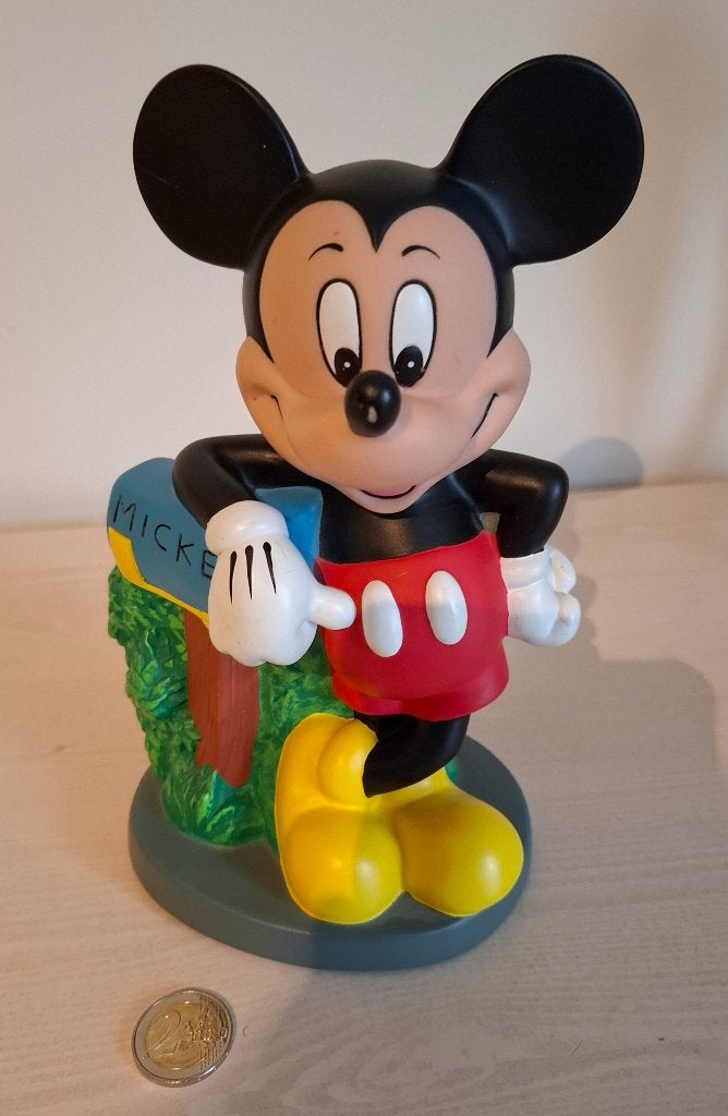 Mickey Mouse spaarpot, Verzamelen, Ophalen of Verzenden, Mickey Mouse, Zo goed als nieuw, Beeldje of Figuurtje