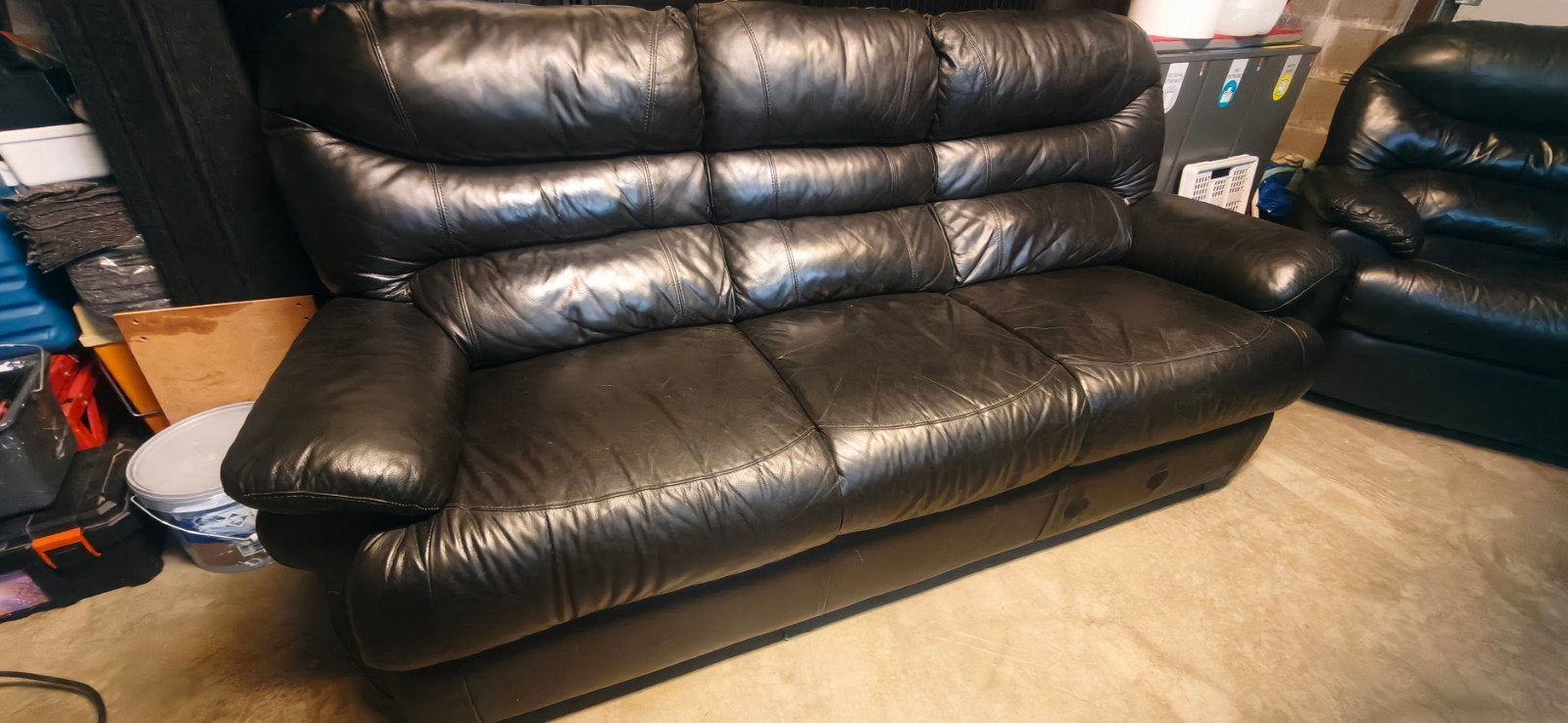 Zetels/ Salon  [3 zit & twee 1 zit's], Huis en Inrichting, Ophalen, 75 tot 100 cm, Zo goed als nieuw, Rechte bank