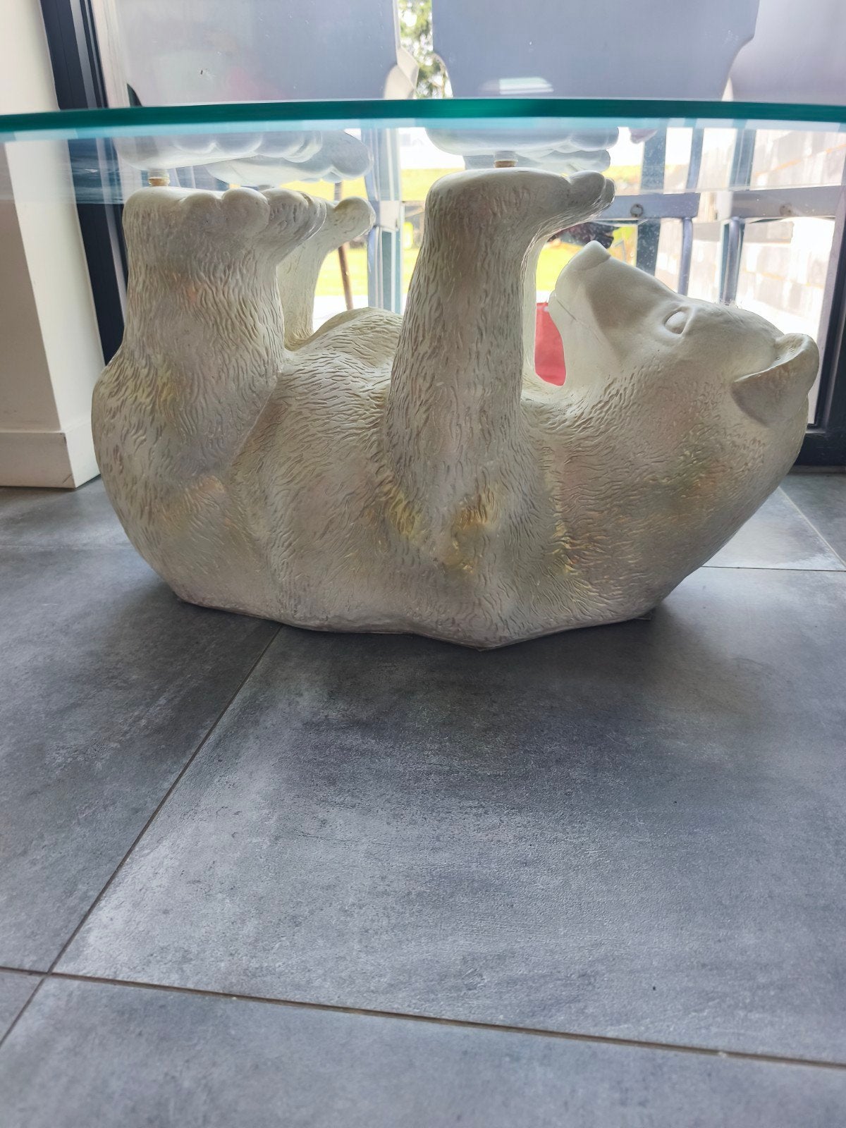 table basse vintage Polar Bear, Maison & Meubles, Enlèvement, Comme neuf, Ovale