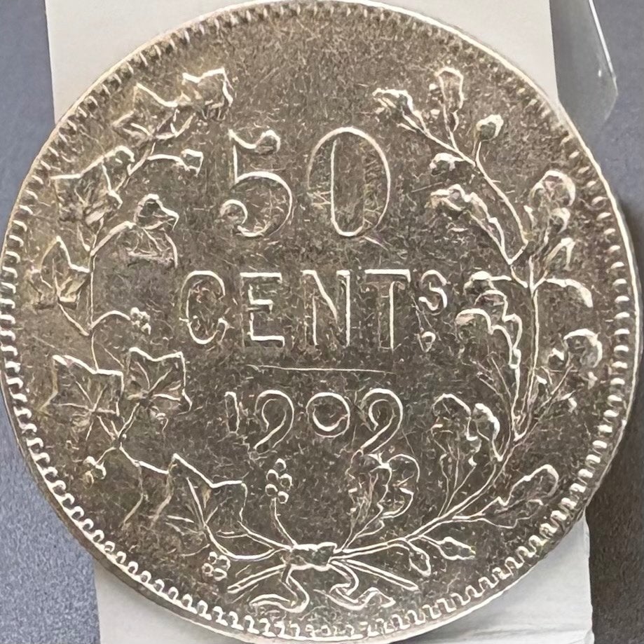 50 centimes Gacu - Barbe large - Léopold II - 1909, Enlèvement ou Envoi, Monnaie en vrac, Argent, Argent