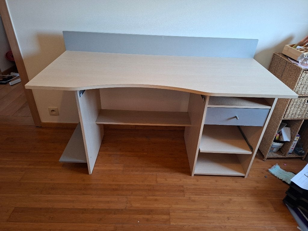 Bureau avec tablette coulissante, Maison & Meubles, 62 cm, 138 cm, Bureau duo, Comme neuf