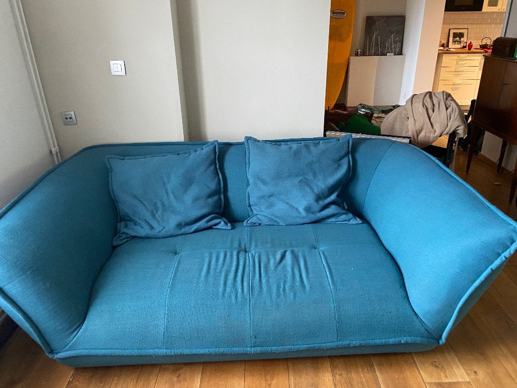 Canapé dépôt design bleu, Maison & Meubles, Canapés | Salons, Trois personnes, Banc droit, Enlèvement, Utilisé