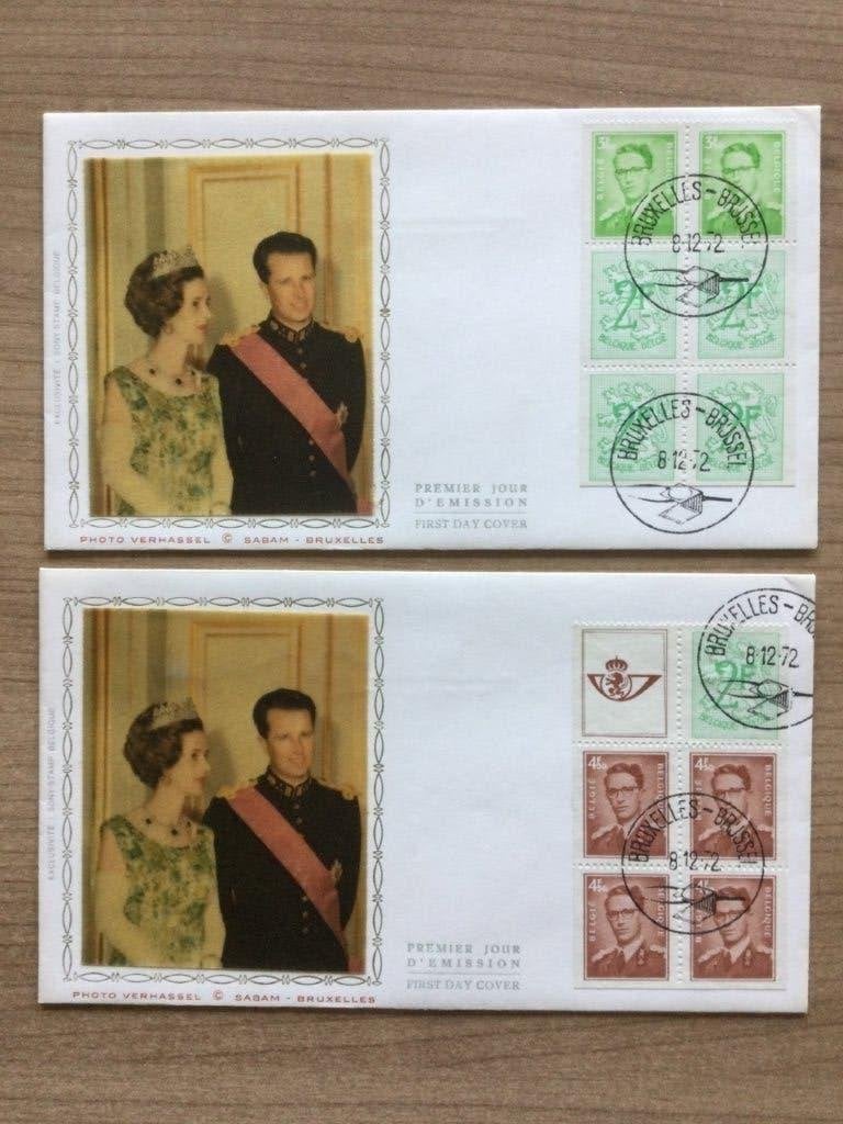 B8-9 fdc op zijde, Oblitéré, Affranchi, Oblitération 1er jour, Envoi