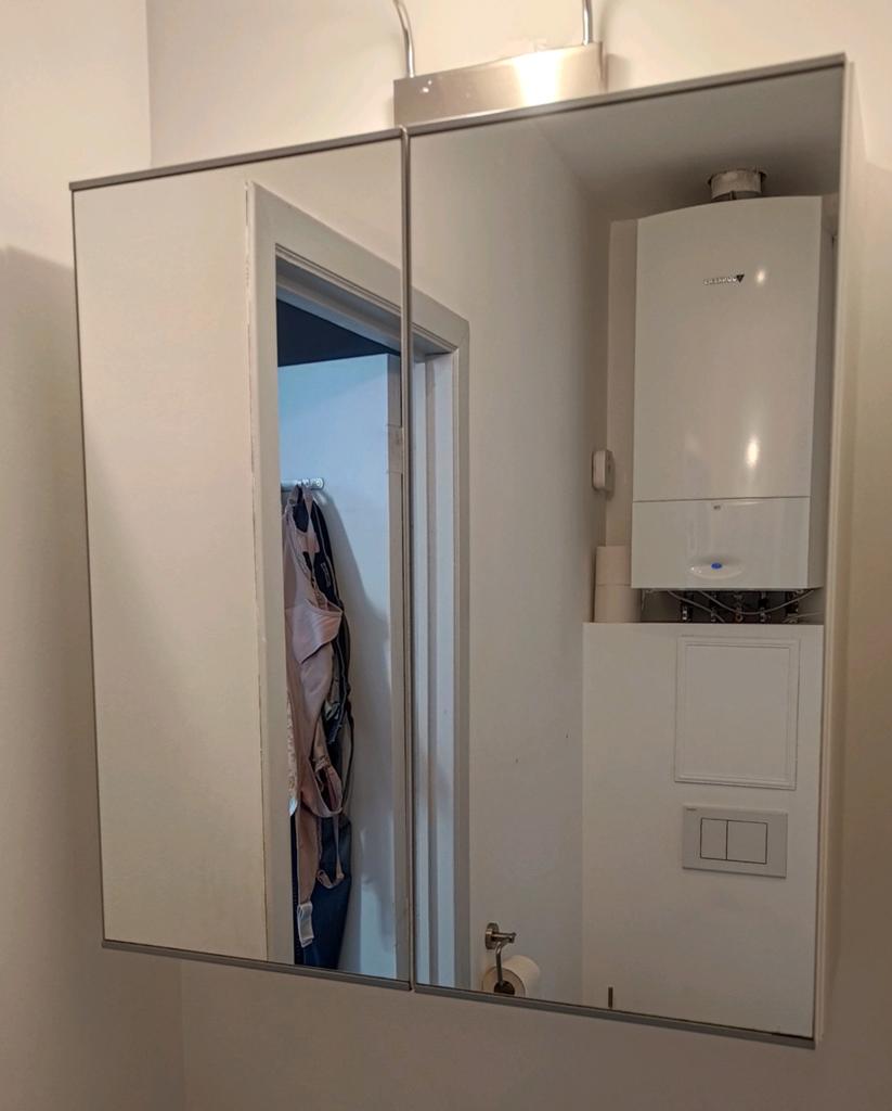 Meuble miroir de salle de bain IKEA LILLÅNGEN 2 portes, Moins de 100 cm, Comme neuf, Enlèvement, 50 à 75 cm