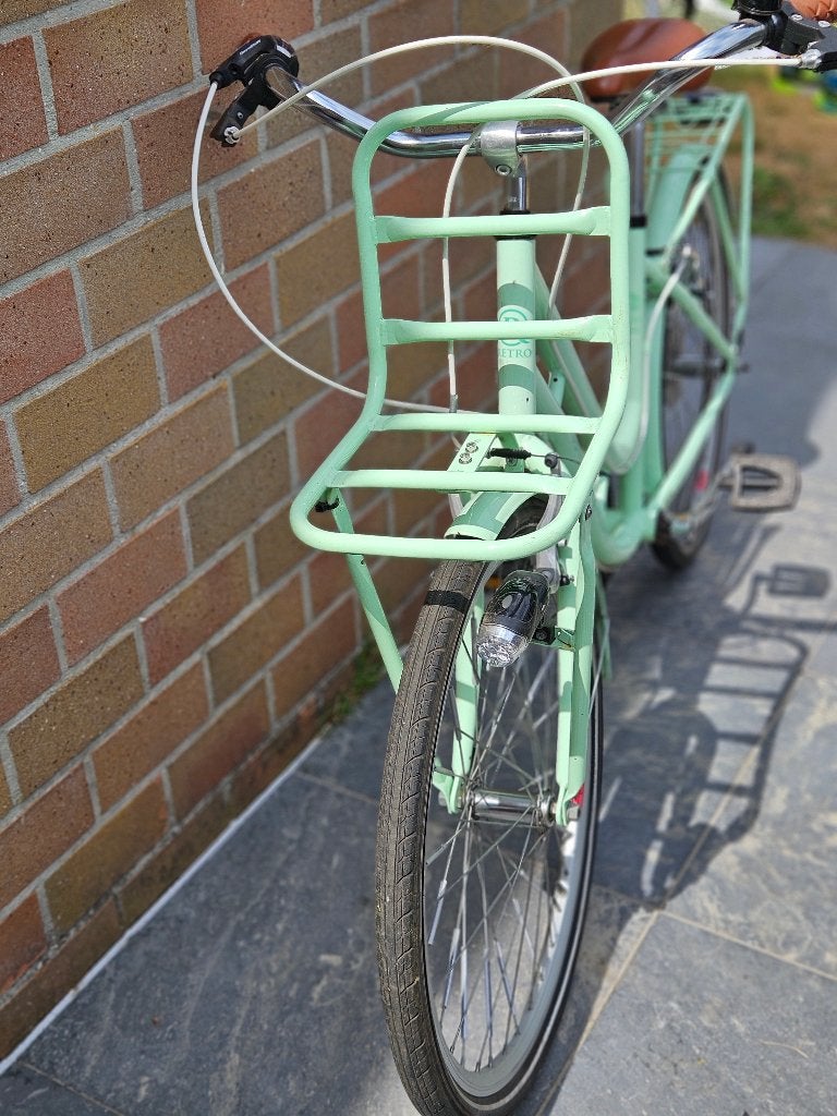 Retro fiets meisjes, Fietsen en Brommers, Ophalen, Gebruikt, Velgrem, 24 inch