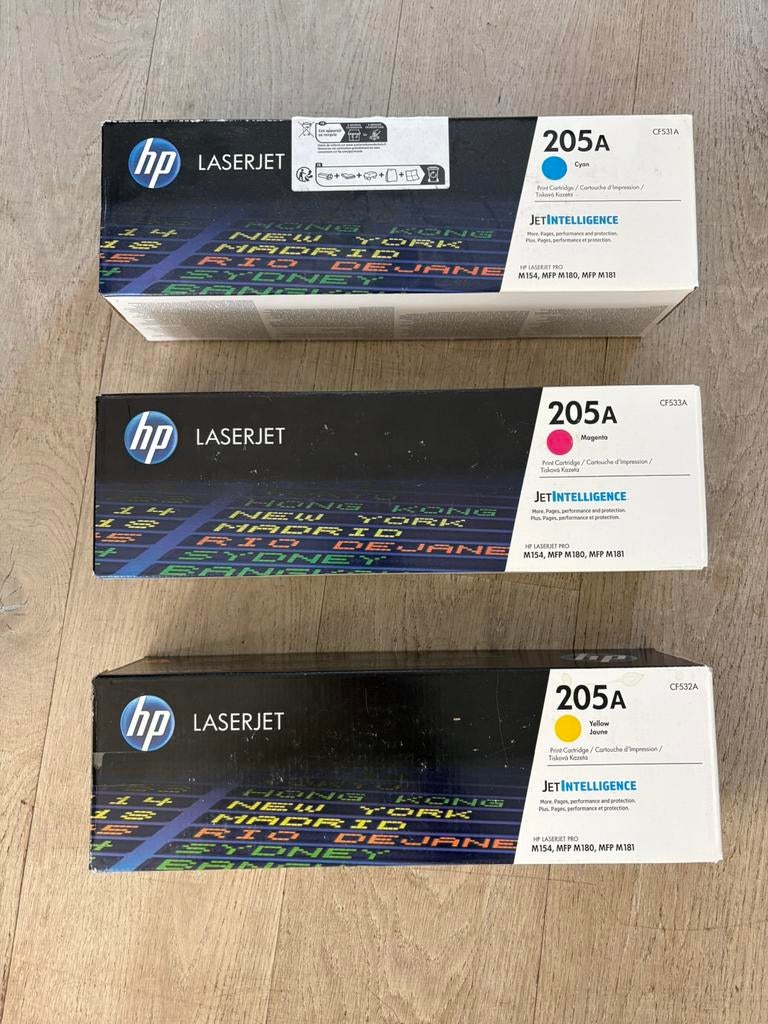 Pakket print cartridges HP: magenta, cyan, yellow, Ophalen, Nieuw