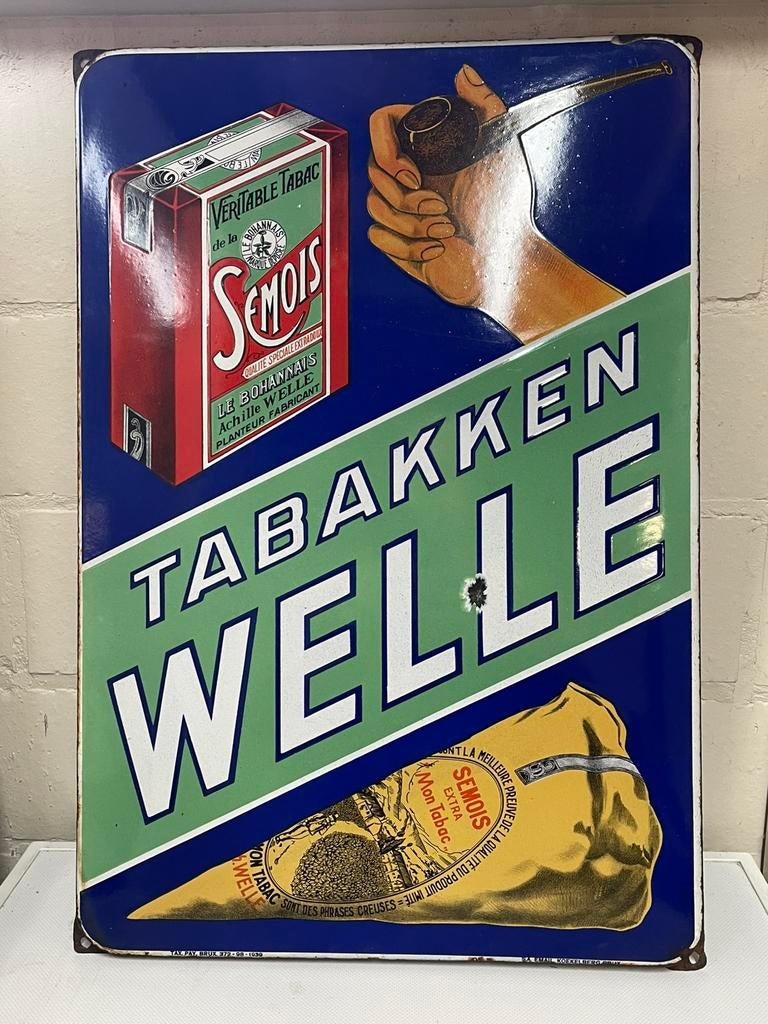 Tabakken welle 1939 emaille bord, Ophalen of Verzenden, Zo goed als nieuw