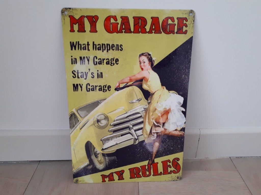 Plaque murale/plaque murale en métal My Garage My Rules, Enlèvement ou Envoi, Neuf, Panneau publicitaire