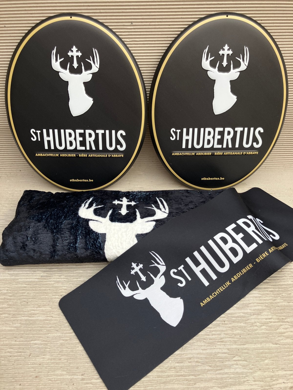 St Hubertus abdijbier promotie materiaal, Ophalen of Verzenden, Nieuw, Reclamebord, Plaat of Schild, Overige merken