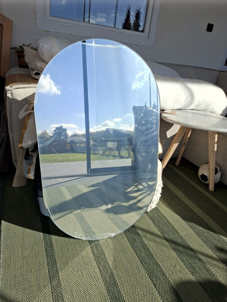 NIEUW! Ovale LED-badkamerspiegel(s) met verlichting, Neuf, Moins de 100 cm, Enlèvement, 50 à 75 cm