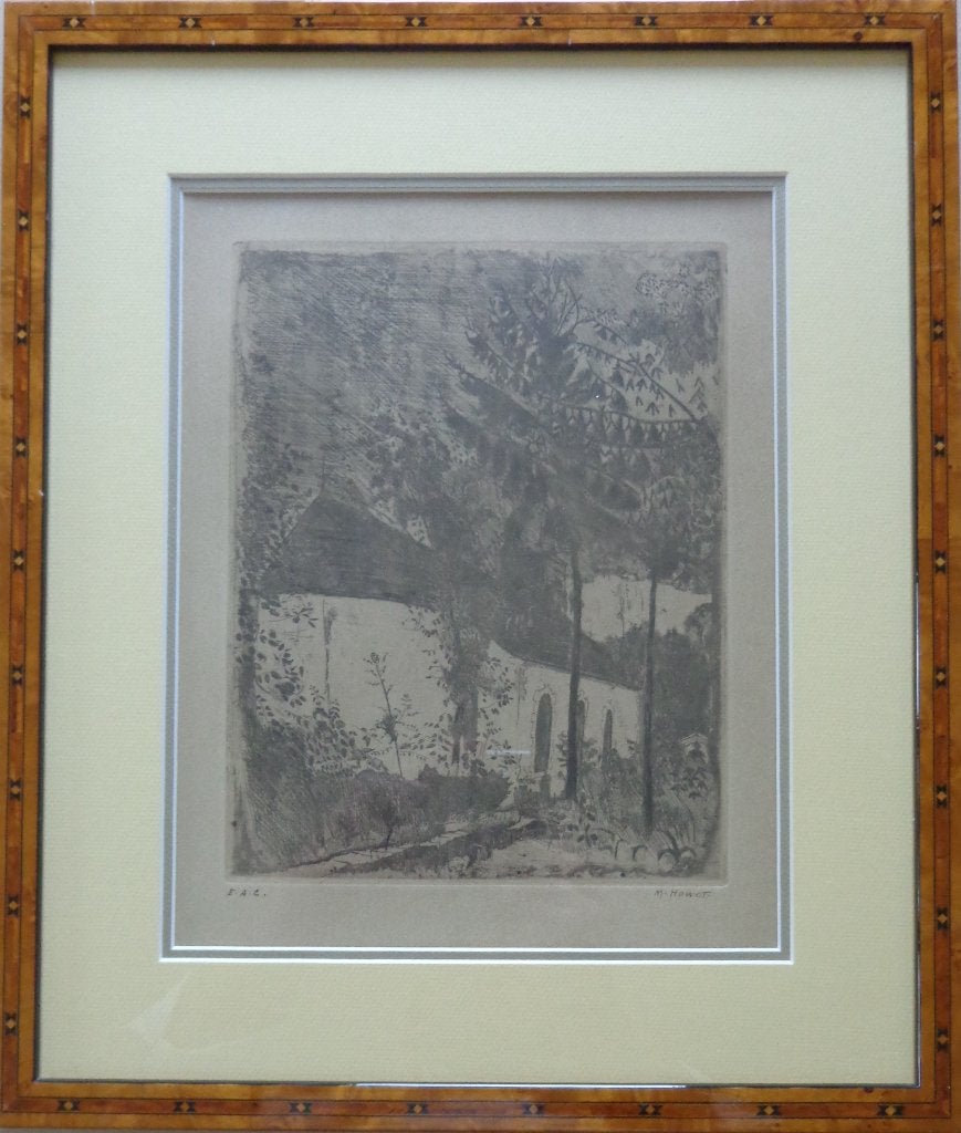 MARIE HOWET / CUGNON SUR SEMOIS / ZW-W ETS / 47x40cm / KADER, Antiquités & Art, Art | Lithographies & Sérigraphies, Numéroté, Enlèvement ou Envoi